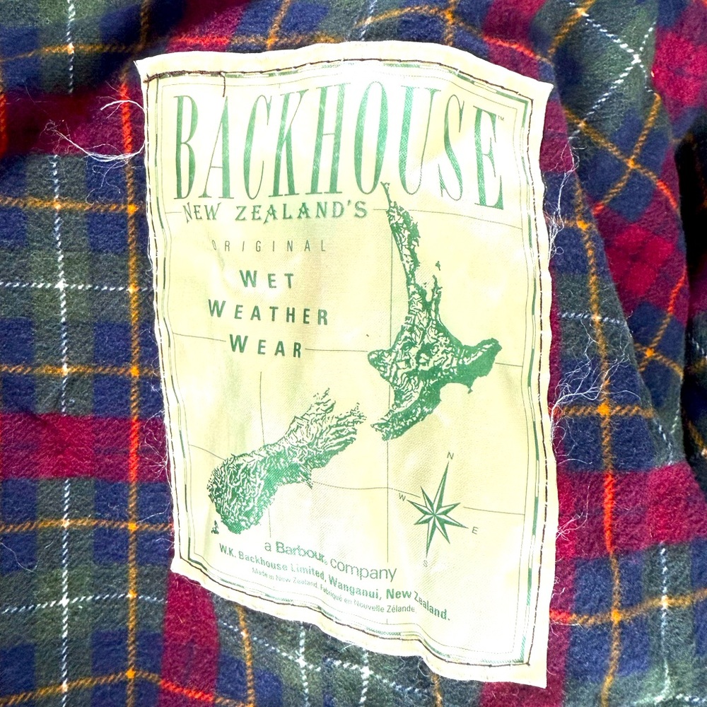 Backhouse of Barbour New Zealand’s original wet weather rain coat. Brown/Plaid. - Picture 8 of 9